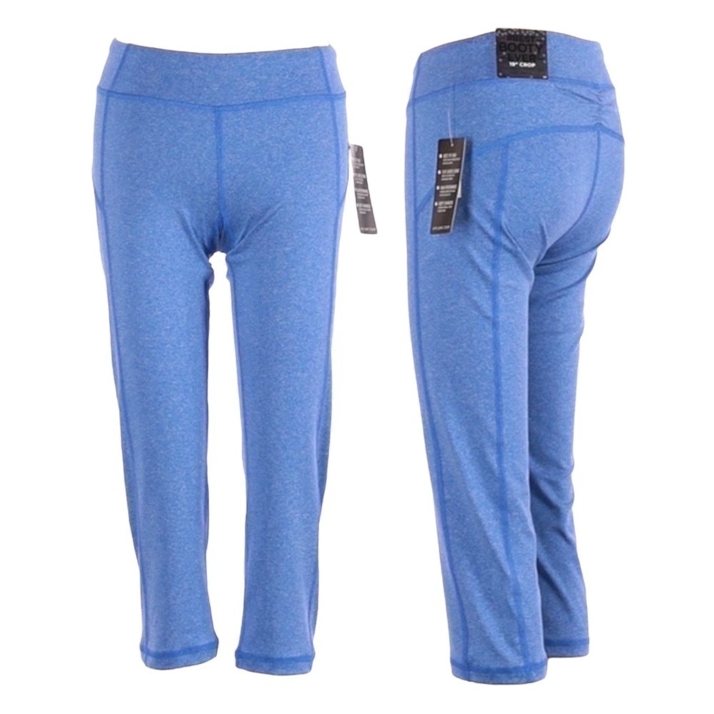 🌺 Aeropostale Live Love Dream Leggings S NWT Blue Heather Capri Crop Best Booty